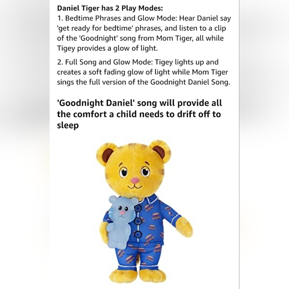 BNIB Daniel Tiger's Neighborhood Snuggle & Glow Plush - Picture 4 of 6